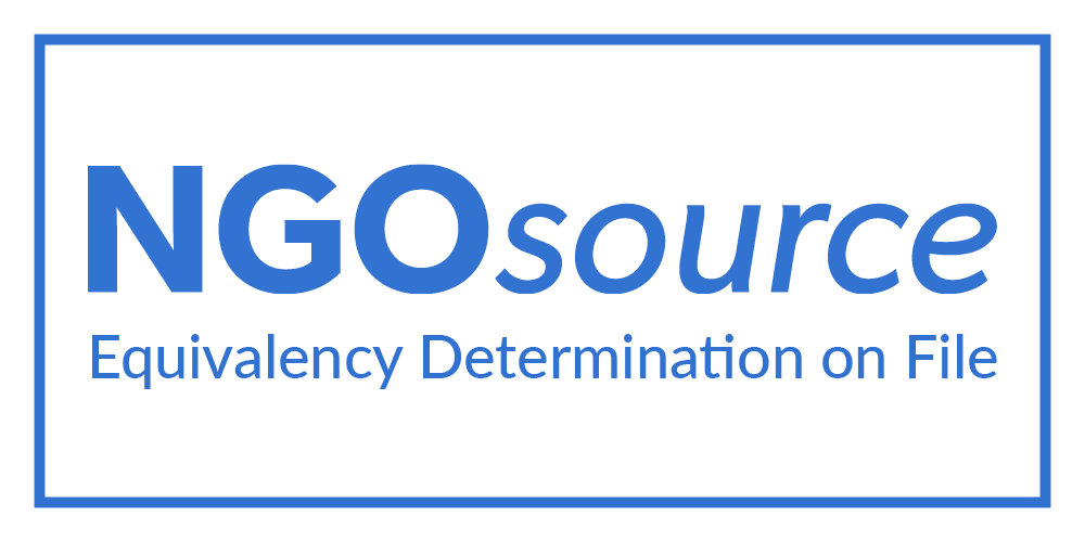 NGOsource — Equivalency Determination on File